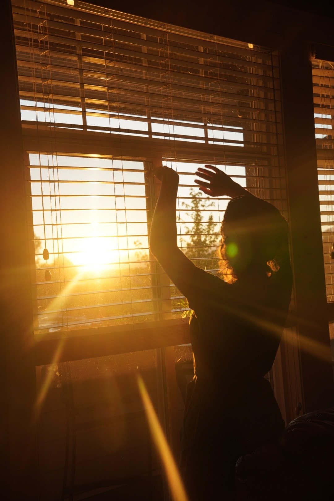 Sunlight through the blinds